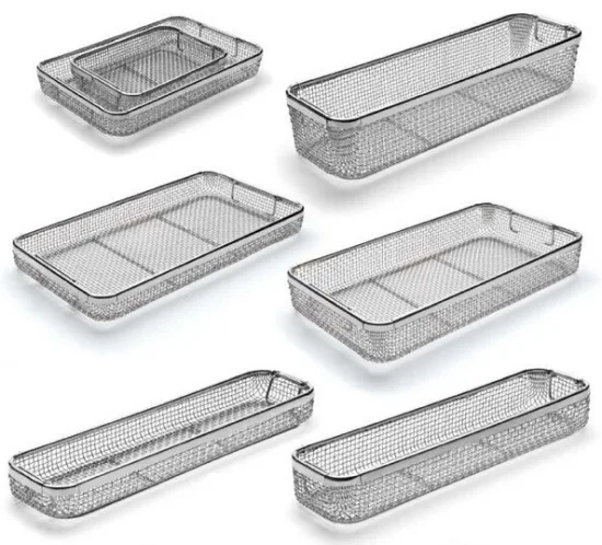 Insert Ultrasonic Cleaning Crimped Wire Mesh Sterilization Storage Transportation Baskets